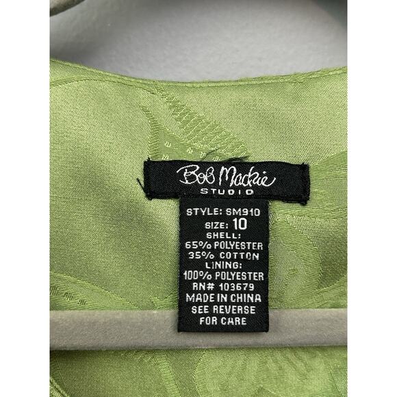 Bob Mackie Studio Womens Jacket Size 10 Green Floral Embossed Cropped Swing NEW - Picture 5 of 10